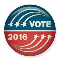 Retro or Vintage Style Vote or Voting Campaign Election Pin Button or Badge.  Use this pin on infographics, blog headers, flyers, or web pages.  Or print it out and create a real pin or badge!