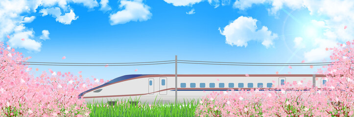 新幹線　桜　北陸　背景