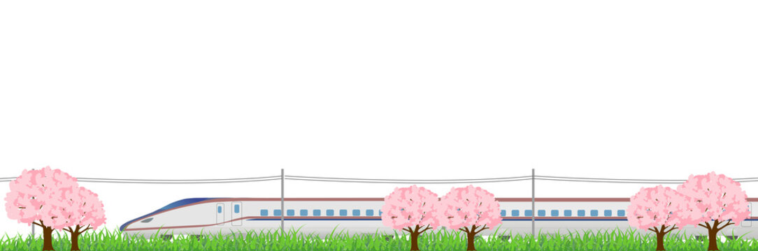 新幹線　桜　北陸　背景