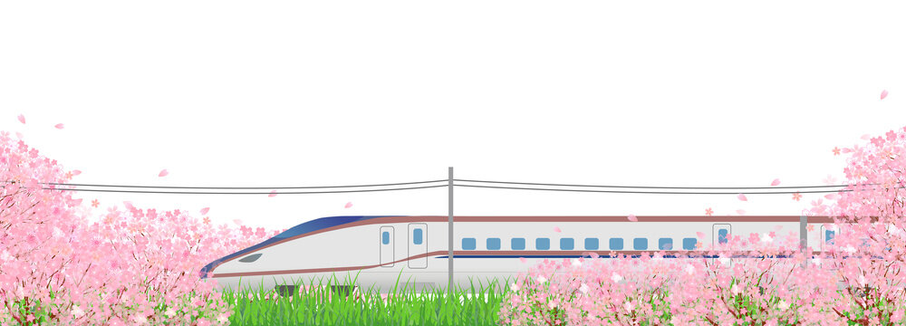 新幹線　桜　北陸　背景