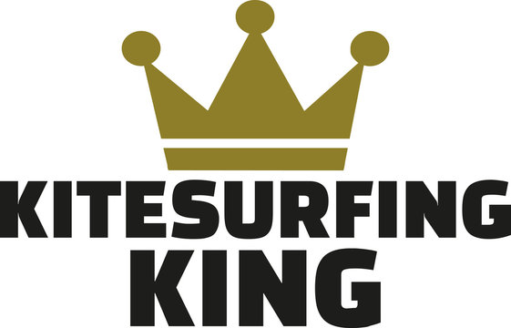 Kitesurfing king with crown