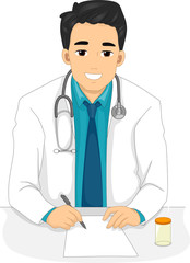 Fototapeta premium Man Doctor Prescription