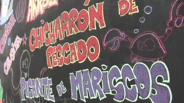 Seafood restaurant board in Spanish language. Designed for presentation.