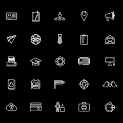 Contact connection line icons on black background