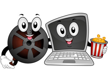 Mascot Laptop Movies Reel