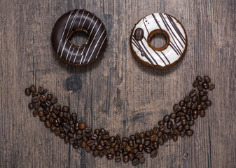 Smiling face from food