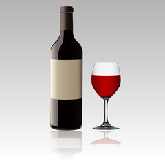  Red Wine Bottle with Glass