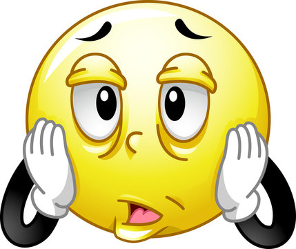 Mascot Smiley Stressed and Tired