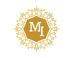 MI initial royal letter logo