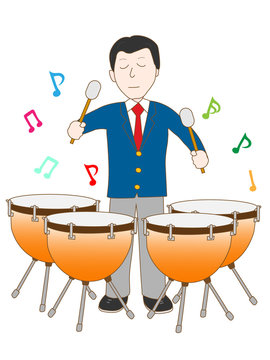 高校生のティンパニー演奏