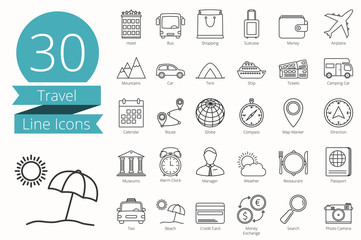 Travel Line Icons