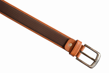 Leather belt on white background. clipping path