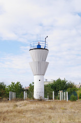 tower of sea lighthouse closeup  