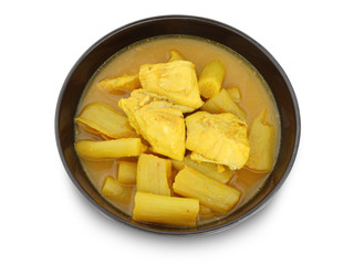 Yellow hot sour soup with fish and vegetable, Delicious thai traditional food