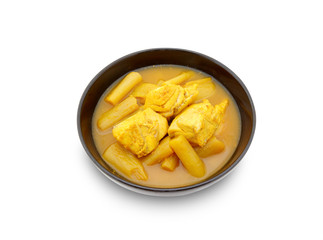 Yellow hot sour soup with fish and vegetable, Delicious thai traditional food