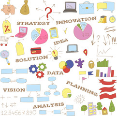Collection of doodle infographics elements 