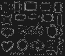 Collection of doodle vector frames