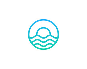 Blue Sea Logo Design Template