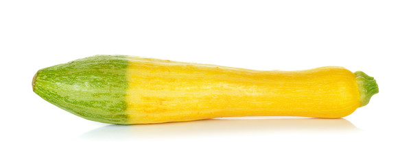 Yellow zucchini isolated on the white background