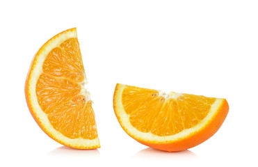 Fototapeta premium Sliced of orange fruit isolated on the white background