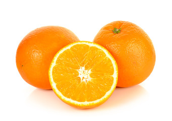 Orange fruit isolated on the white background
