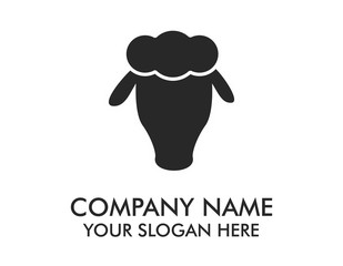 sheep head silhouette vector
