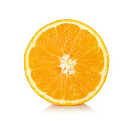 Half sliced orange isolated on the white background