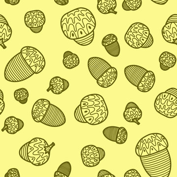 Seamless pattern made of acorns
