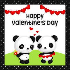 Panda Valentine Card
