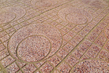 Modern tiles with geometric pattern of the embankment