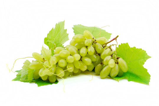 Green grapes close-up .