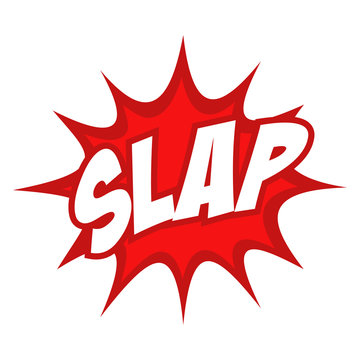 Slap text in comic splash icon