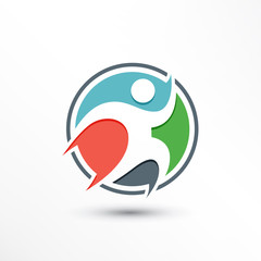 Fototapeta premium Abstract Rounded People Logo