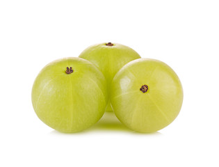 Indian gooseberries on white background