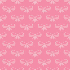 Seamless pattern with pink bows