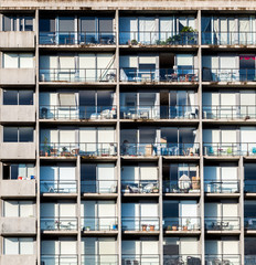Fototapeta na wymiar Residential high rise building closeup