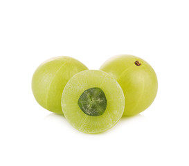 Indian gooseberries on white background