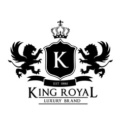 King royal,crest logo,lion logo,king logo,crown logo,vector logo template