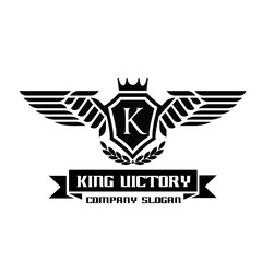 King victory logo,crest logo,hotel logo,game logo,vector logo template