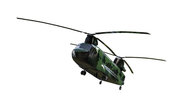 Chinook helicopter isolated background and Concept