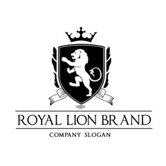 King royal,crest logo,lion logo,king logo,crown logo,vector logo template