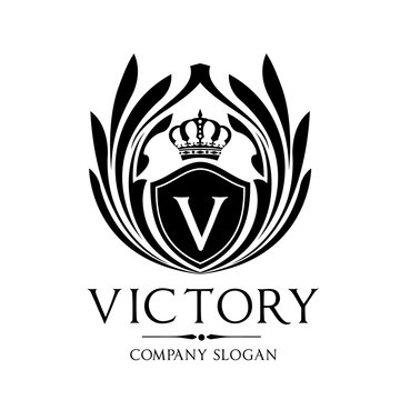 Victory logo,crest logo,hotel logo,king logo,crown logo,vector logo template