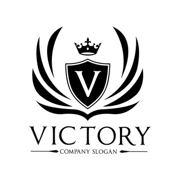 Victory logo,crest logo,hotel logo,king logo,crown logo,vector logo template