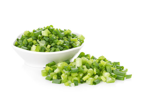 Green onion isolated on white background