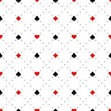 Playing card suits signs seamless pattern background