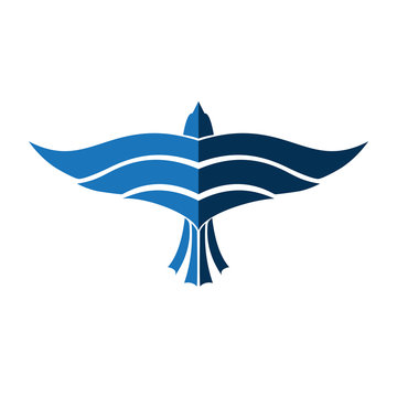 Abstract Blue Plane Bird