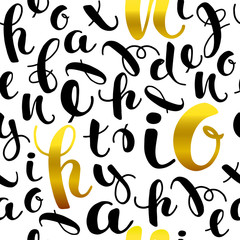 Seamless pattern with hand drawn letters.