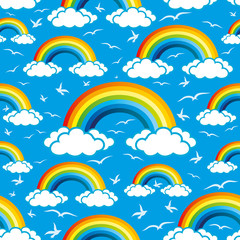 Rainbows pattern for seamless background.