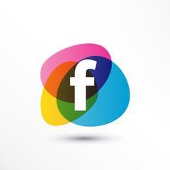 Abstract modern stack colorful logo with easily replaced letter in the middle