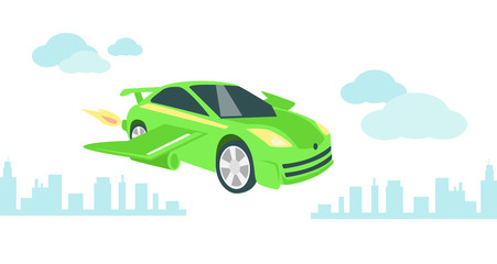 Car of Future Icon Flat Isolated